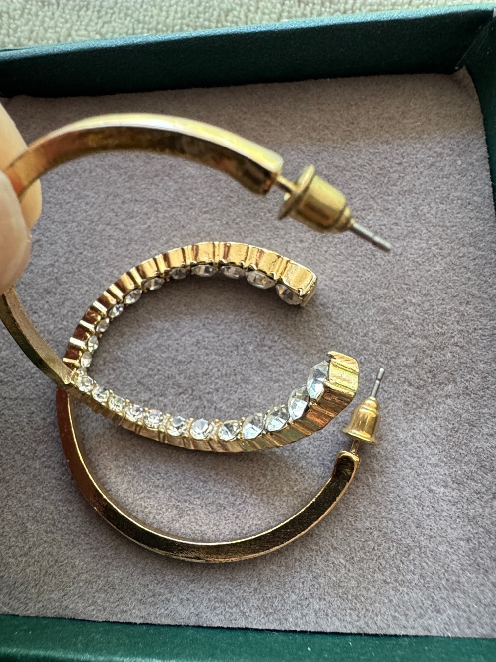 Gold Crystal Hoop Earrings